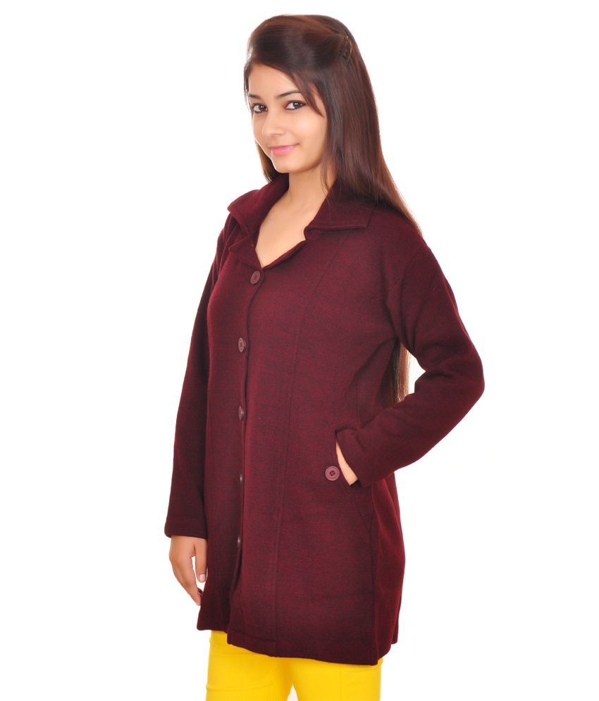 Buy Montrex Maroon Woollen Coats Online at Best Prices in India - Snapdeal
