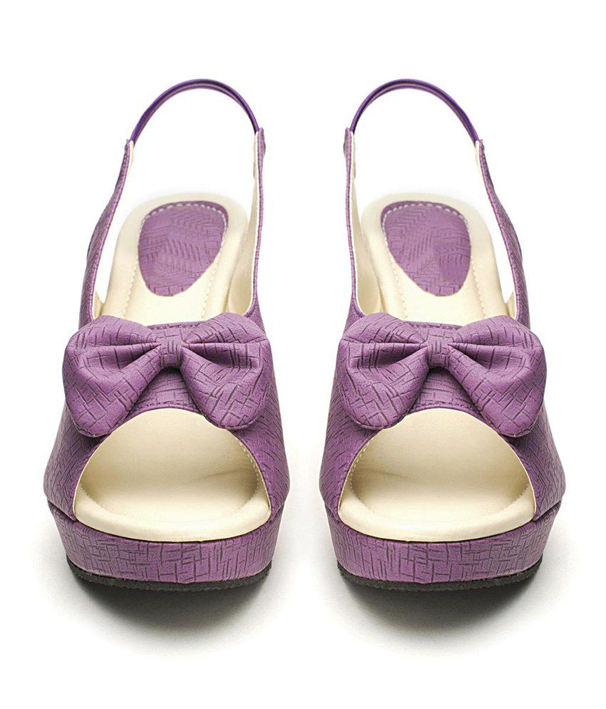 Wellworth Wedge Heel Casual Purple Sandal Price in India- Buy Wellworth ...