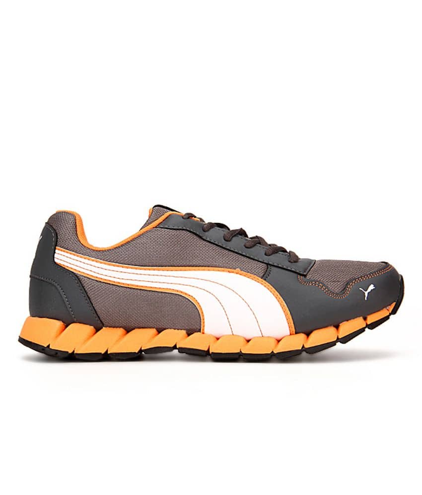 puma grey sports shoes