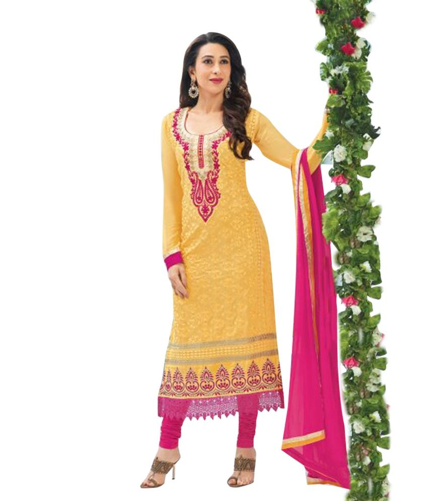 Aavaran Karanchi Cottom Full Embroidered Semi Stitched Dress Material With Emb Chiffon Dupatta 0228