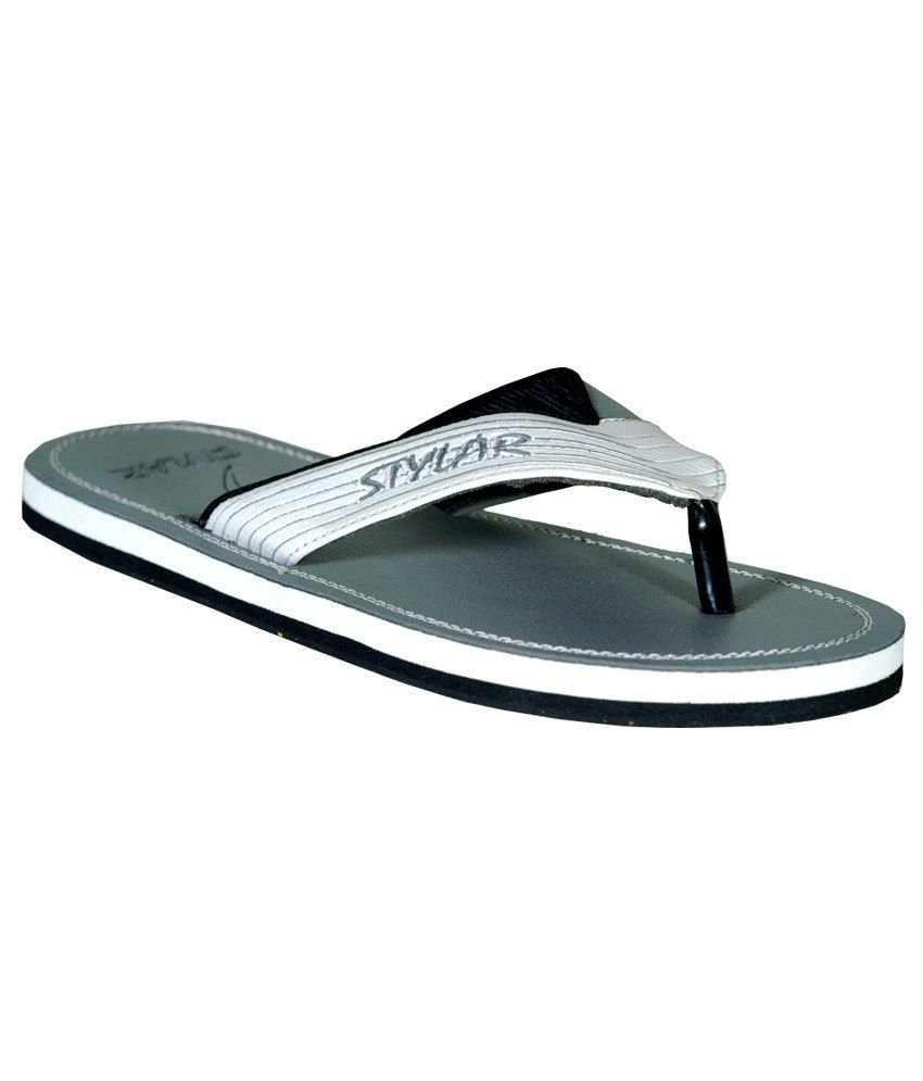gray flip flops