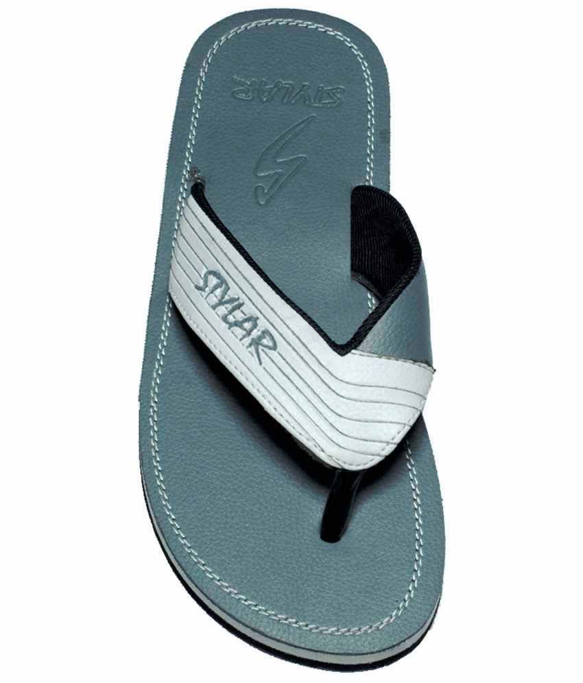 Stylar Gray Flip Flops For Men Price in India- Buy Stylar Gray Flip Flops For Men Online at Snapdeal