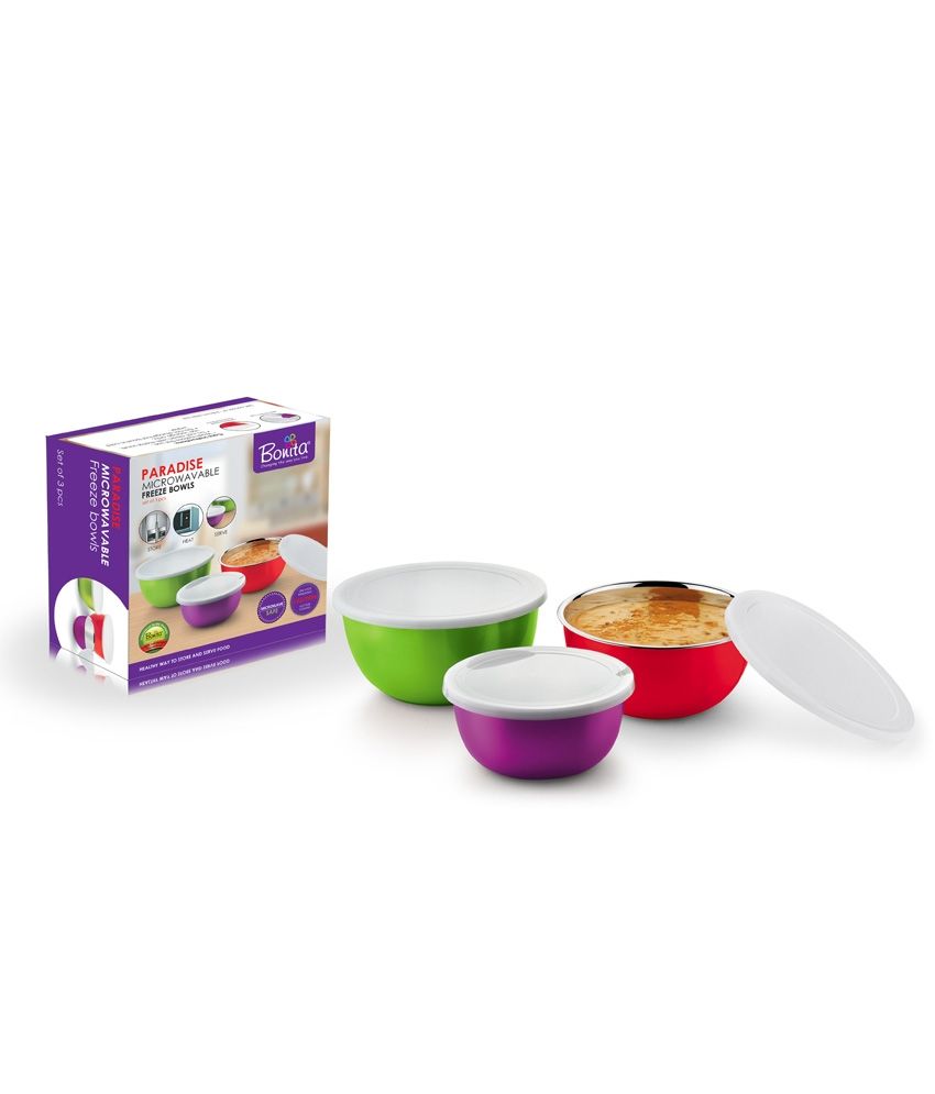 Bonita Microwonder Microwave Safe Stainless Steel Bowls Set of 3 Buy