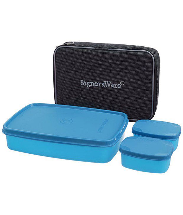 SIGNORAWARE Compact Lunch Box (With Bag) - Blue: Buy Online at Best ...