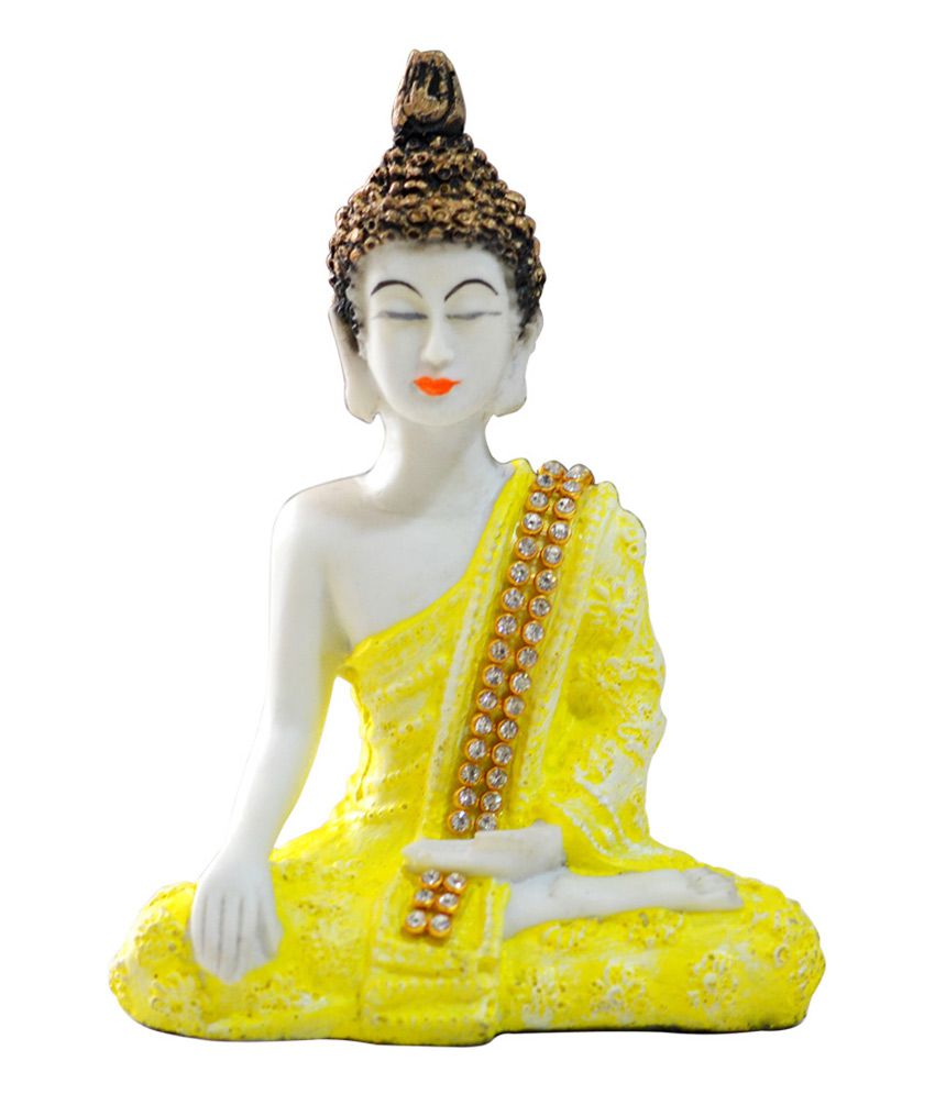 Gift Across India Yellow Meditating Lord Buddha Statue: Buy Gift Across ...