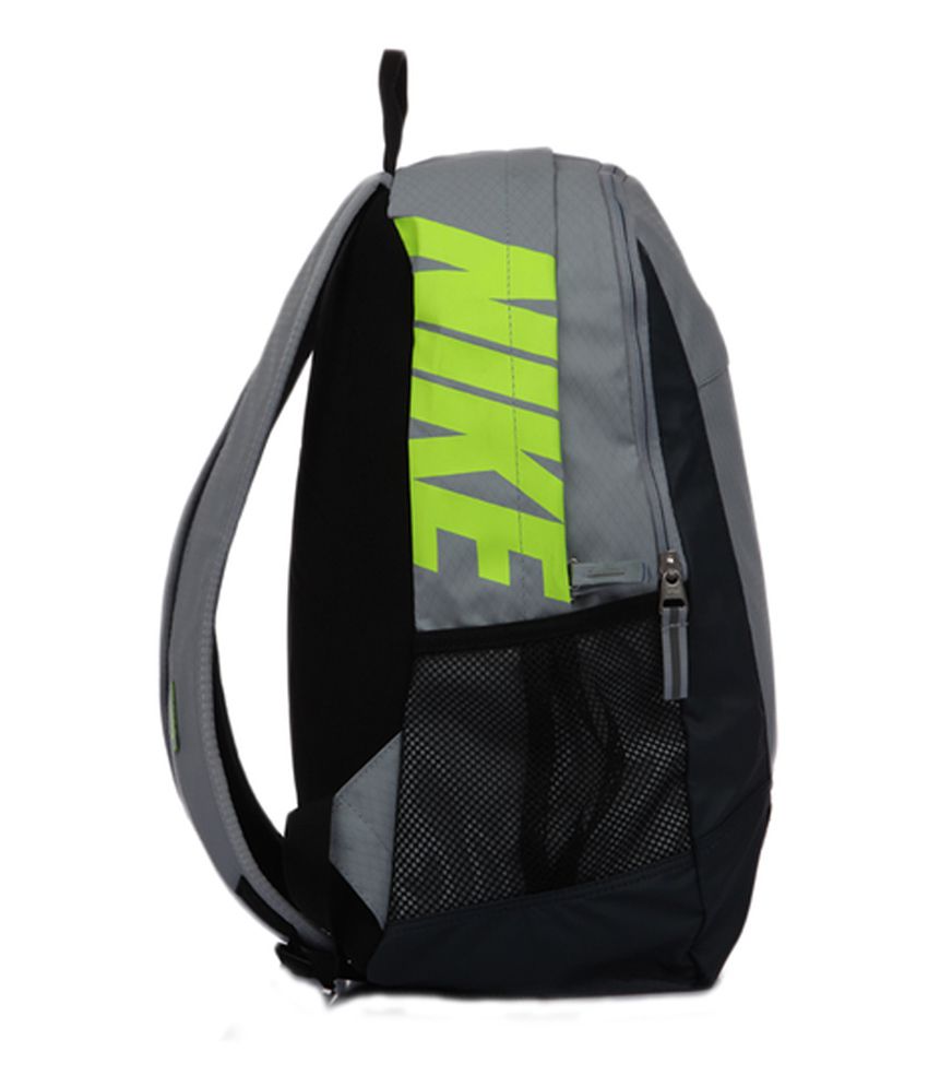 grey and green nike backpack