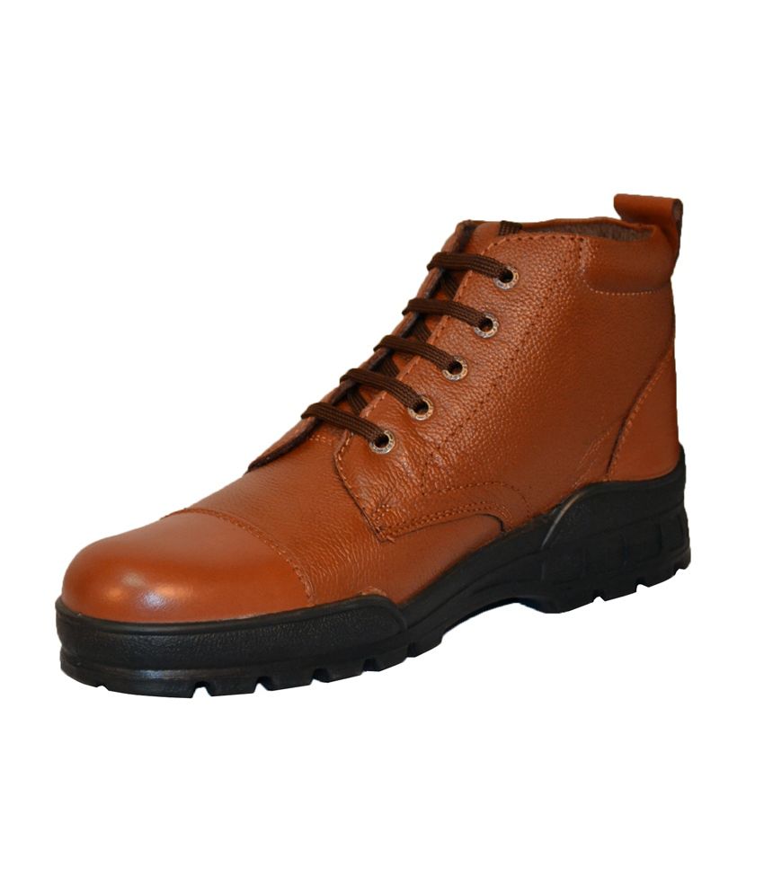 Tsf Tan Leather Boots Price in India 