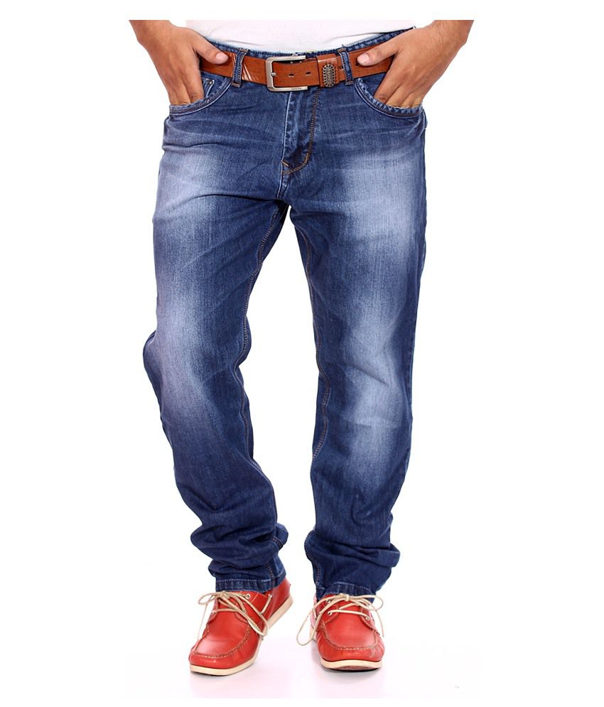 Sparky Blue Cotton Faded Slim Fit Jeans - Buy Sparky Blue Cotton Faded ...