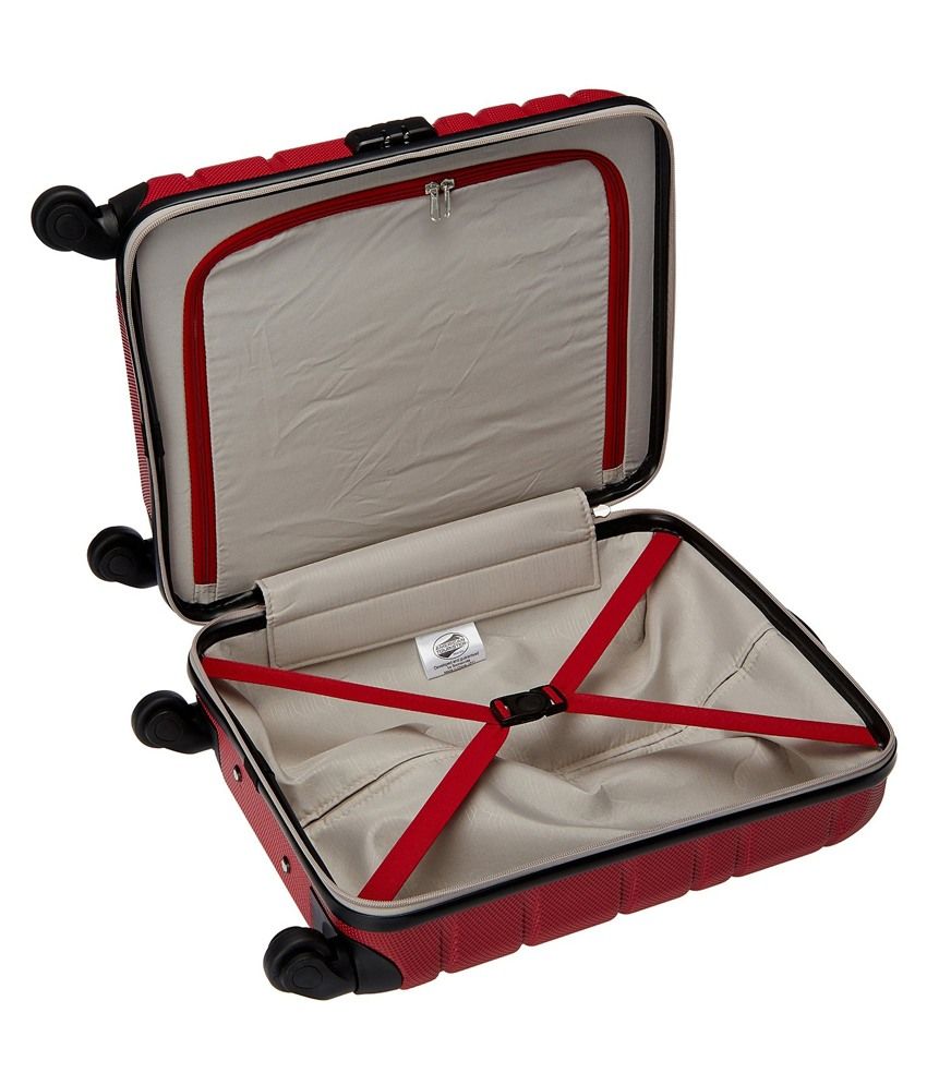 American Tourister Houston City Red 4 Wheel Hard Luggage Trolley Size
