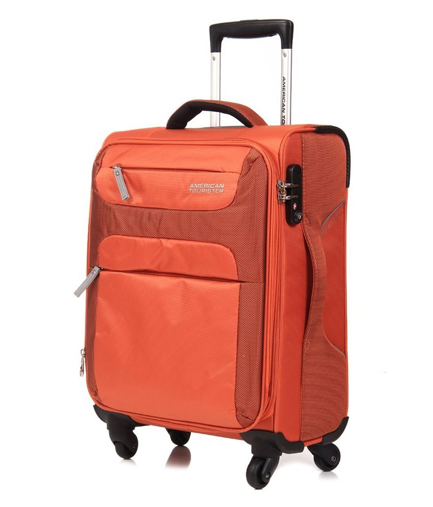 american tourister orange suitcase