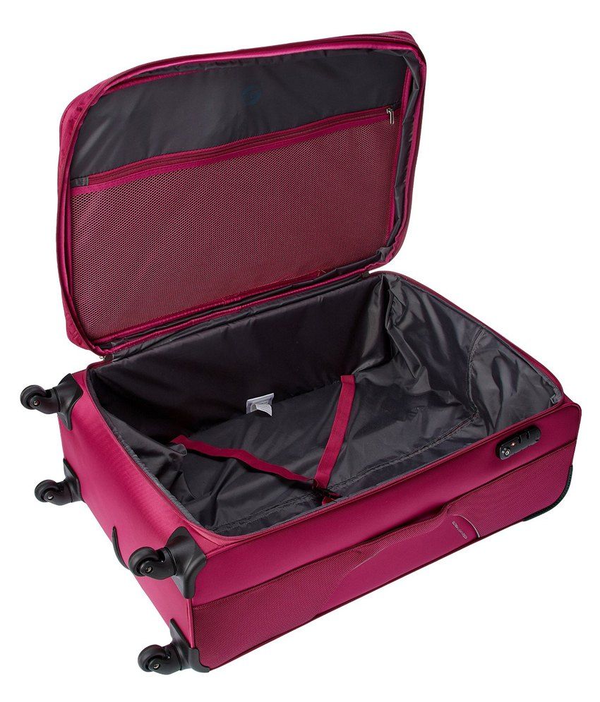 American Tourister Sky Fuchsia-Grey 4 Wheel Soft Luggage Trolley -Size ...