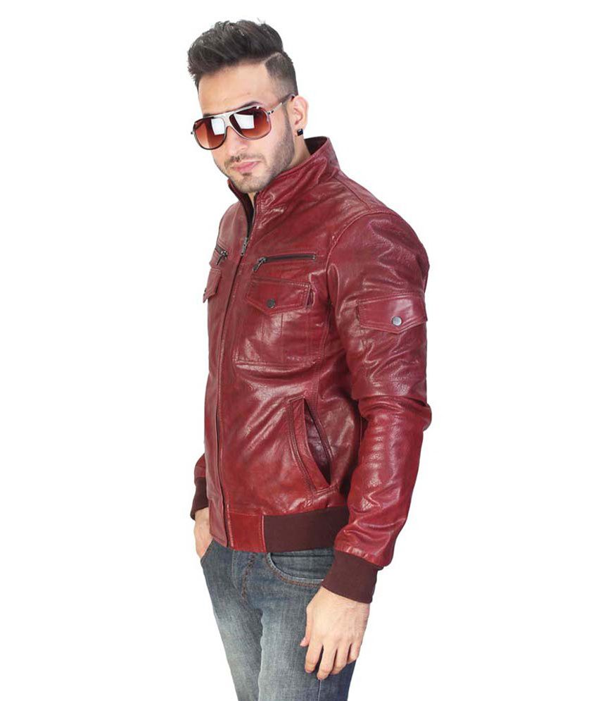 Bareskin Maroon Leather Jacket - Buy Bareskin Maroon Leather Jacket ...