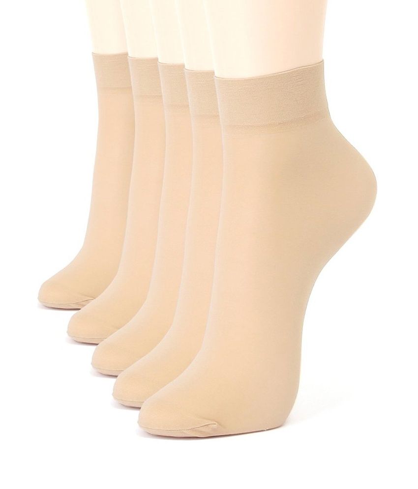     			Regi Skin Colour Cotton Ankle Length Socks - 4 Pair Pack