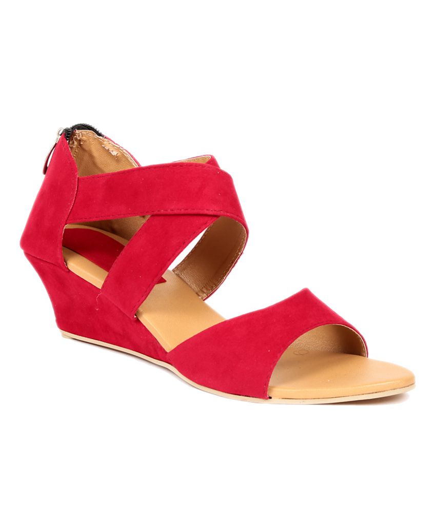 healthy red wedge sandals size 5.5