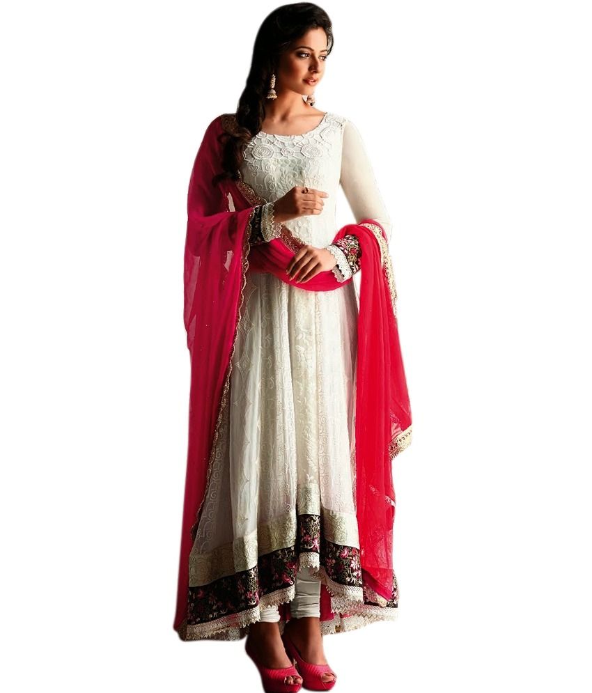 Stylish Bazaar Wonderful White Rakul Preet Singh Anarkali Dress