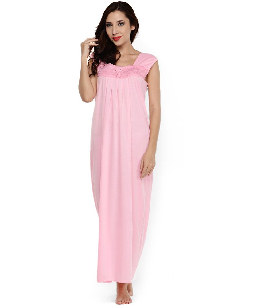 Buy Klamotten Pink Cotton Nighty Online at Best Prices in India - Snapdeal