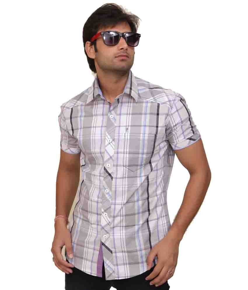 purple colour checked shirt