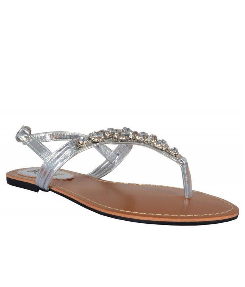 Tsf Silver Party Wear Sandals Price in India- Buy Tsf Silver Party Wear ...