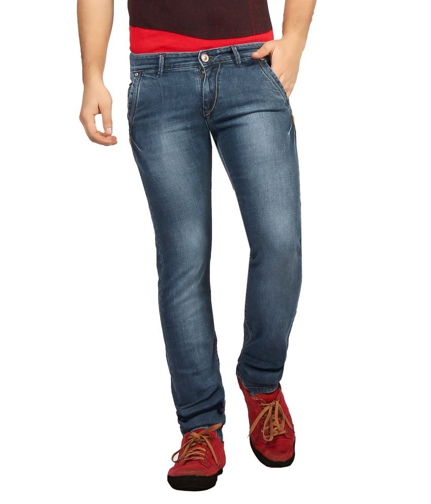 Fn Jeans Stylish Navy Blue Slim Fit Low Rise Stone Wash Denim For Men Fnj9155 Buy Fn Jeans