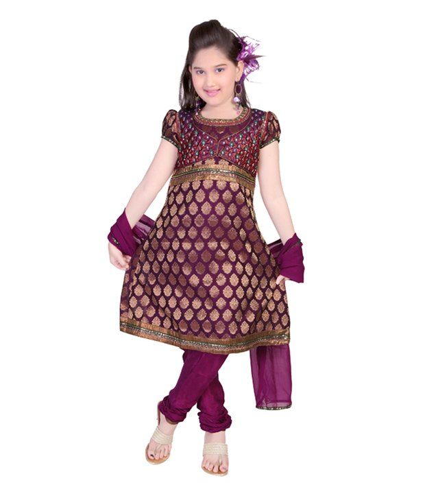 Laado Purple Blended Half Salwar Suits - Buy Laado Purple Blended Half ...