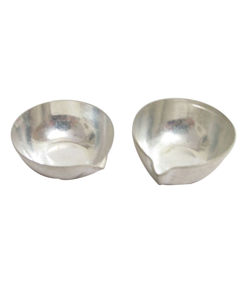 small silver diya