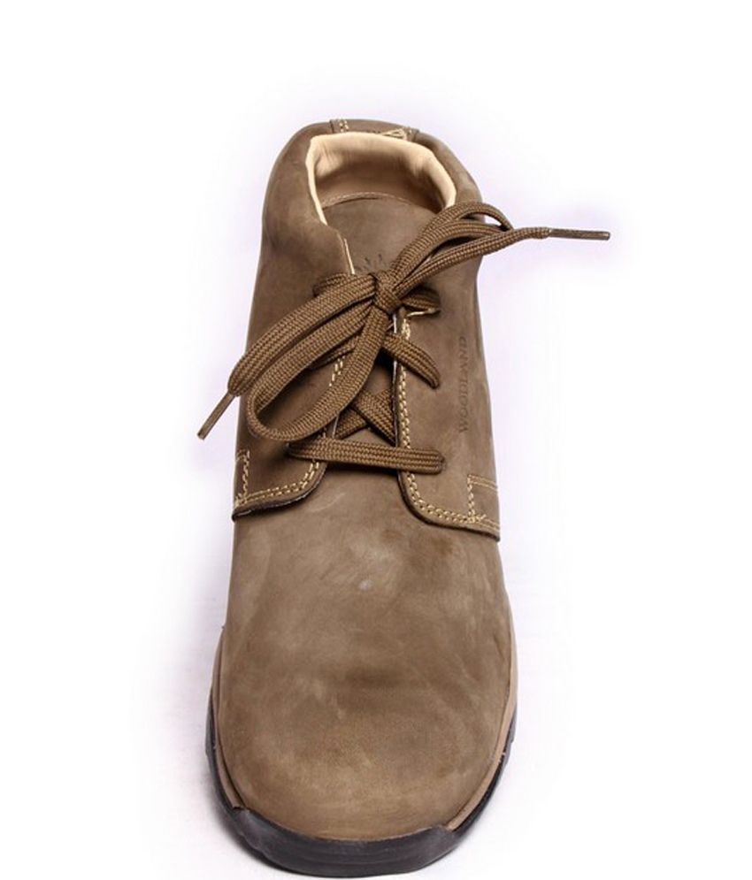Buy Woodland Olive Green Leather Casual 