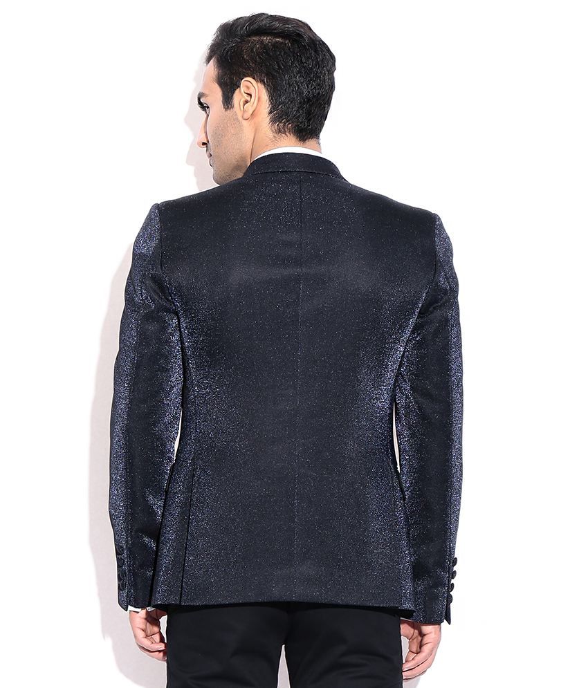 one shoulder lurex blue