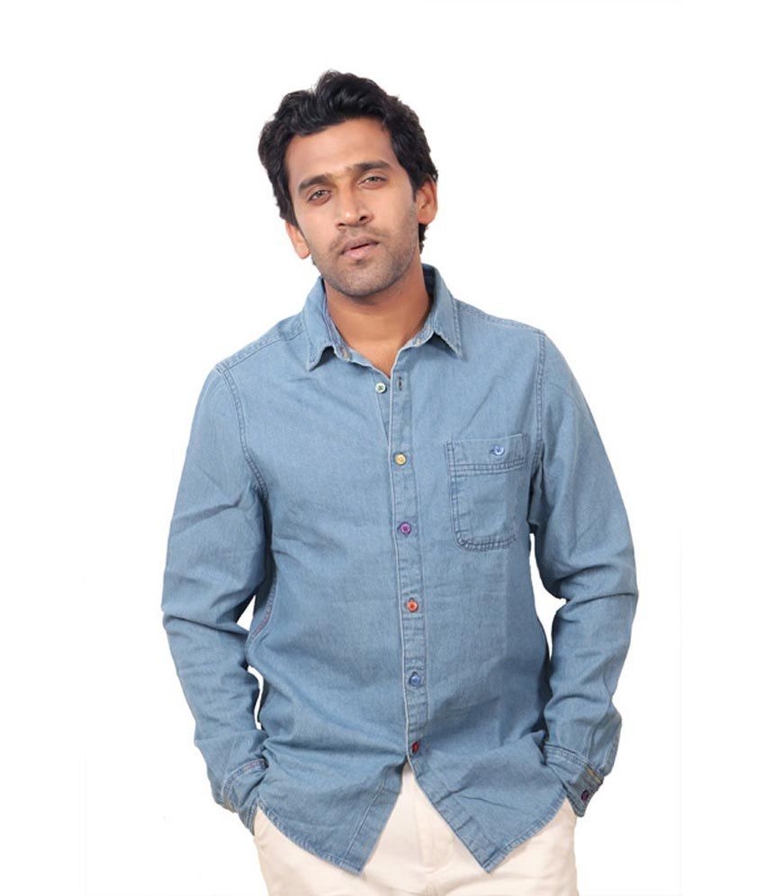 Topman Mens Ink Blue Denim Shirt - Buy 