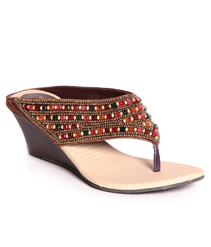brown slip on heels