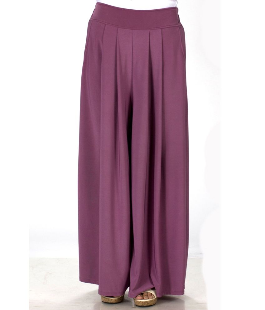 purple pleated pants