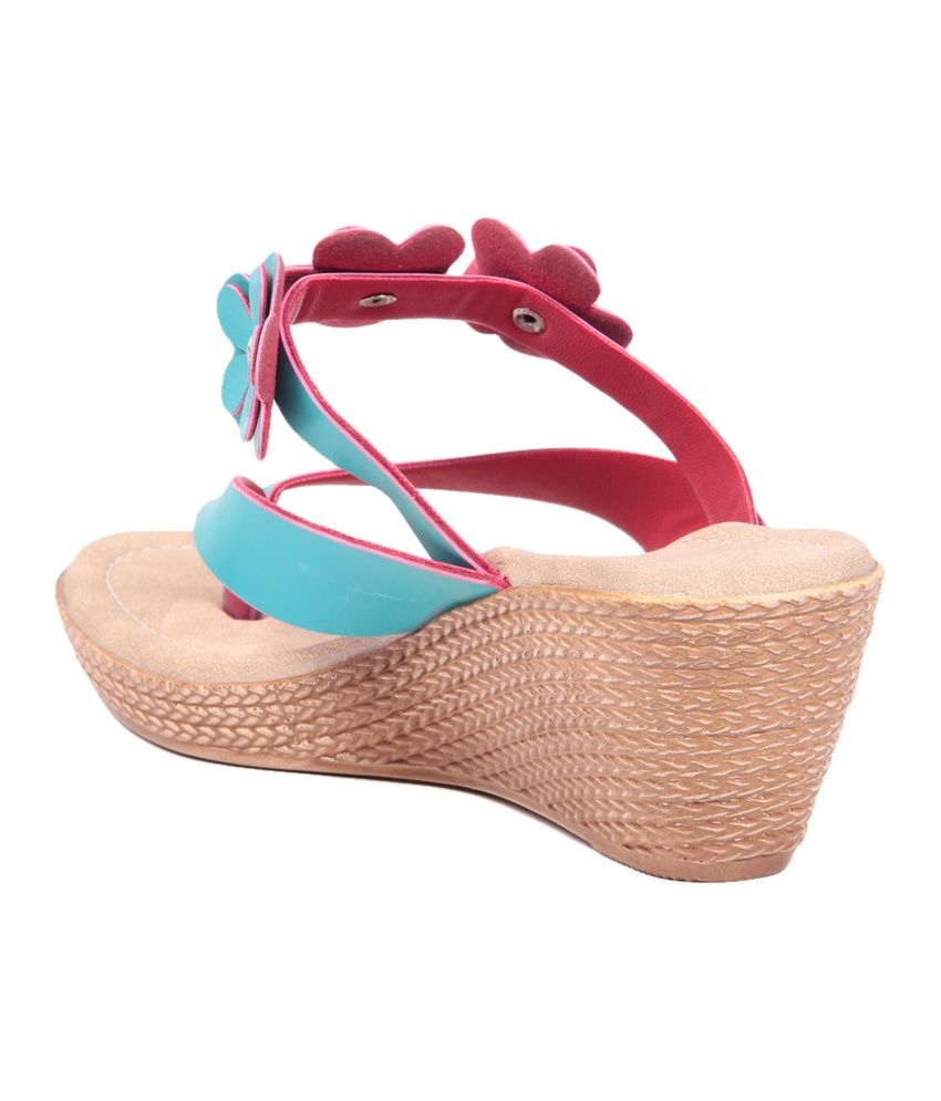 turquoise blue wedge sandals
