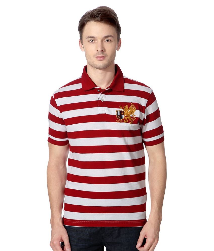 Peter England Red Polo T-shirt - Buy Peter England Red Polo T-shirt Online at Low Price 