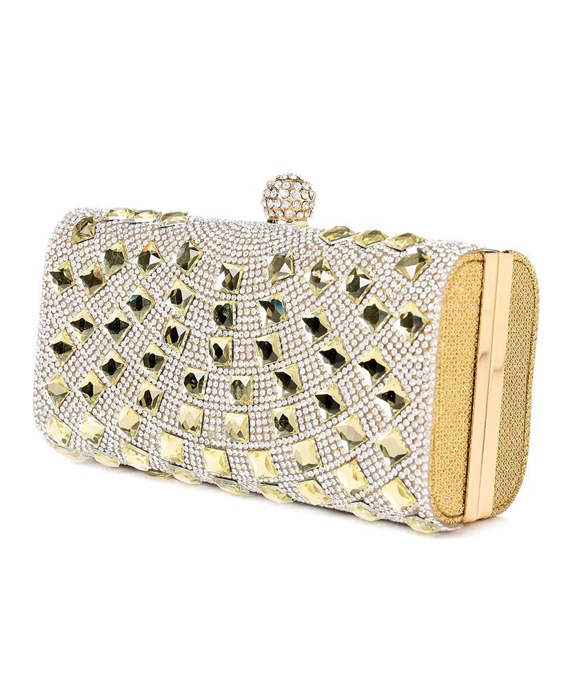 Buy bLingz 633-GOLD Gold Clutch at Best Prices in India - Snapdeal