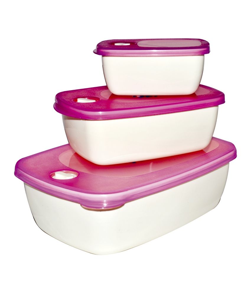 Oliveware 100% Virgin Plastic Unique Containers (set Of 3): Buy Online ...