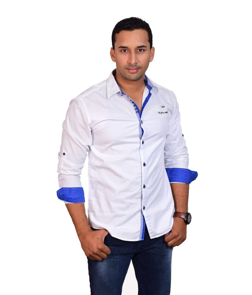 Red Flame White Casual Full Sleeves 