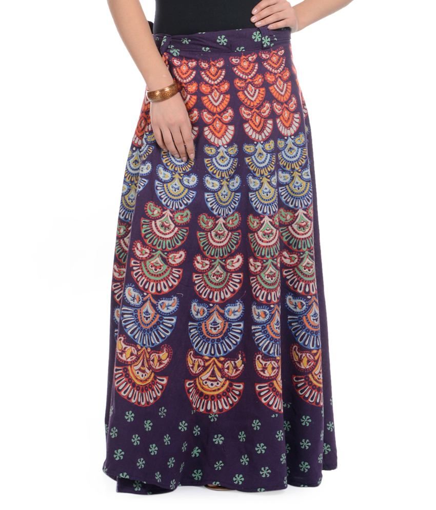 Buy Rajasthani Sarees Purple Cotton Skirts Online at Best Prices in ...