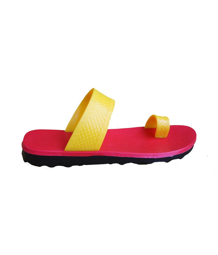 Buy Abs Rubber Paduka Slippers - Yellow 