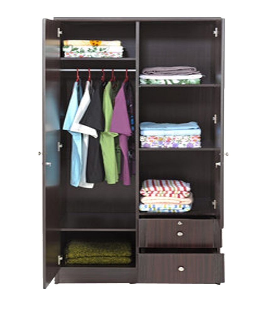 Solid Wood 2 Door Wardrobe With Mirror Buy Online At Best