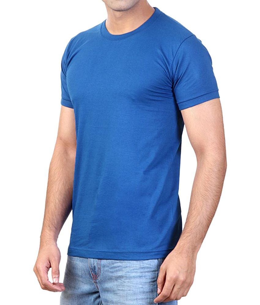 Kottonhood Royal Blue Round Neck Cotton T-shirt - Buy Kottonhood Royal ...