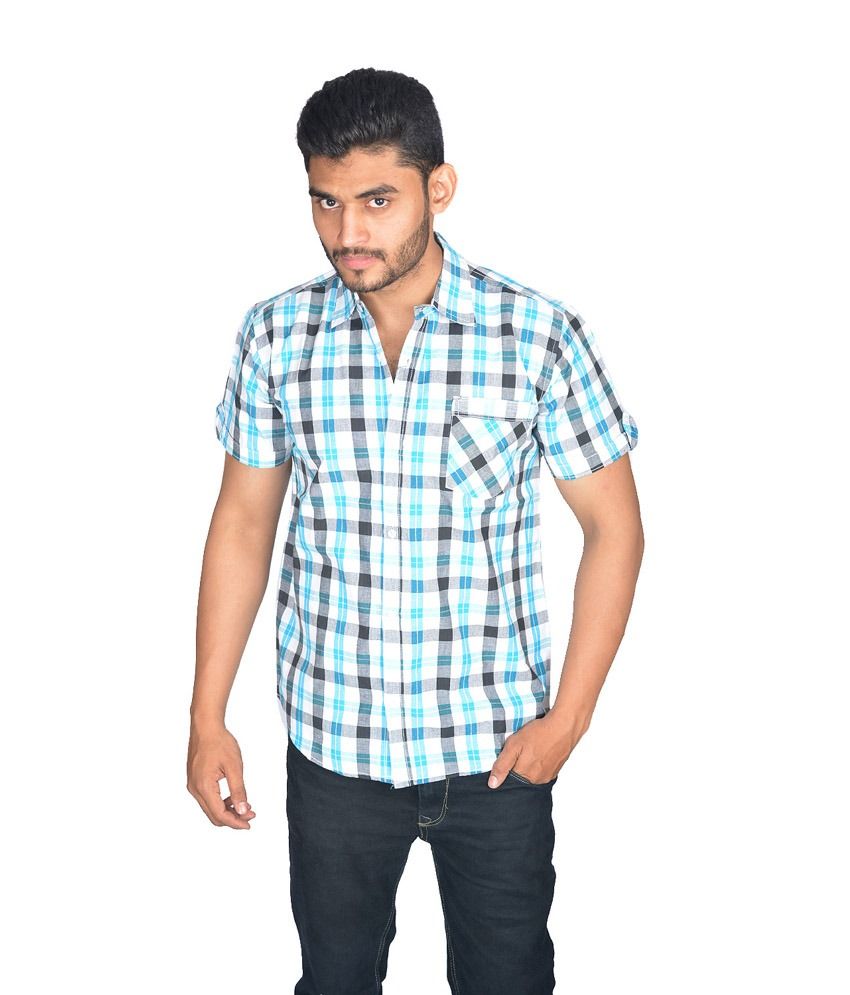 half black half checkered shirt