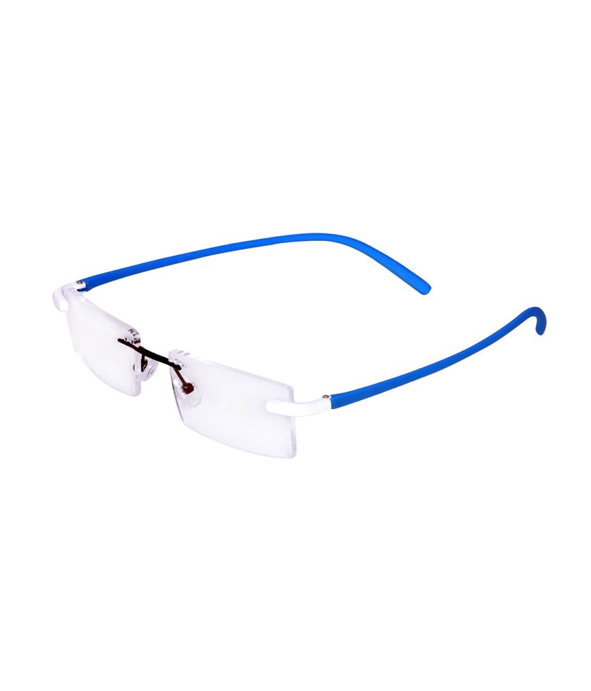 rimless blue cut glasses