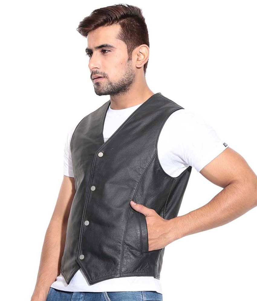 Bareskin Black Men's Sleeveless Jacket - Buy Bareskin Black Men's ...