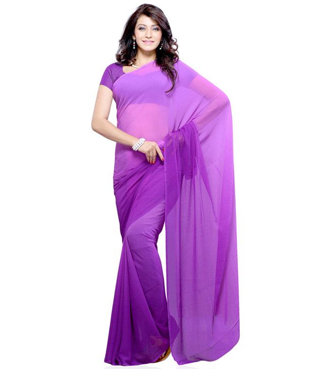 Chetan Sarees Purple Plain Laser Material Saree - Buy Chetan Sarees ...