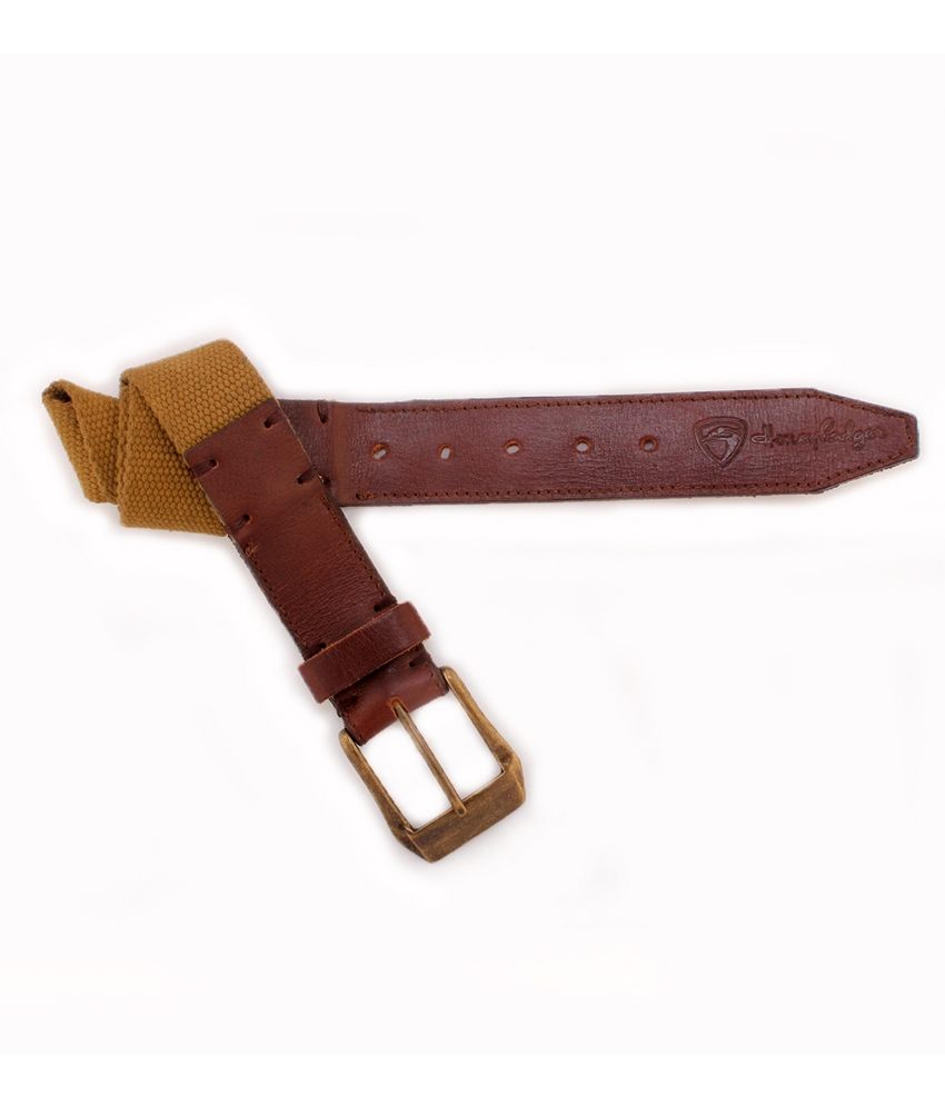 Honey Badger Khaki Canvas Leather Belt (size 36) Buy Online at Low