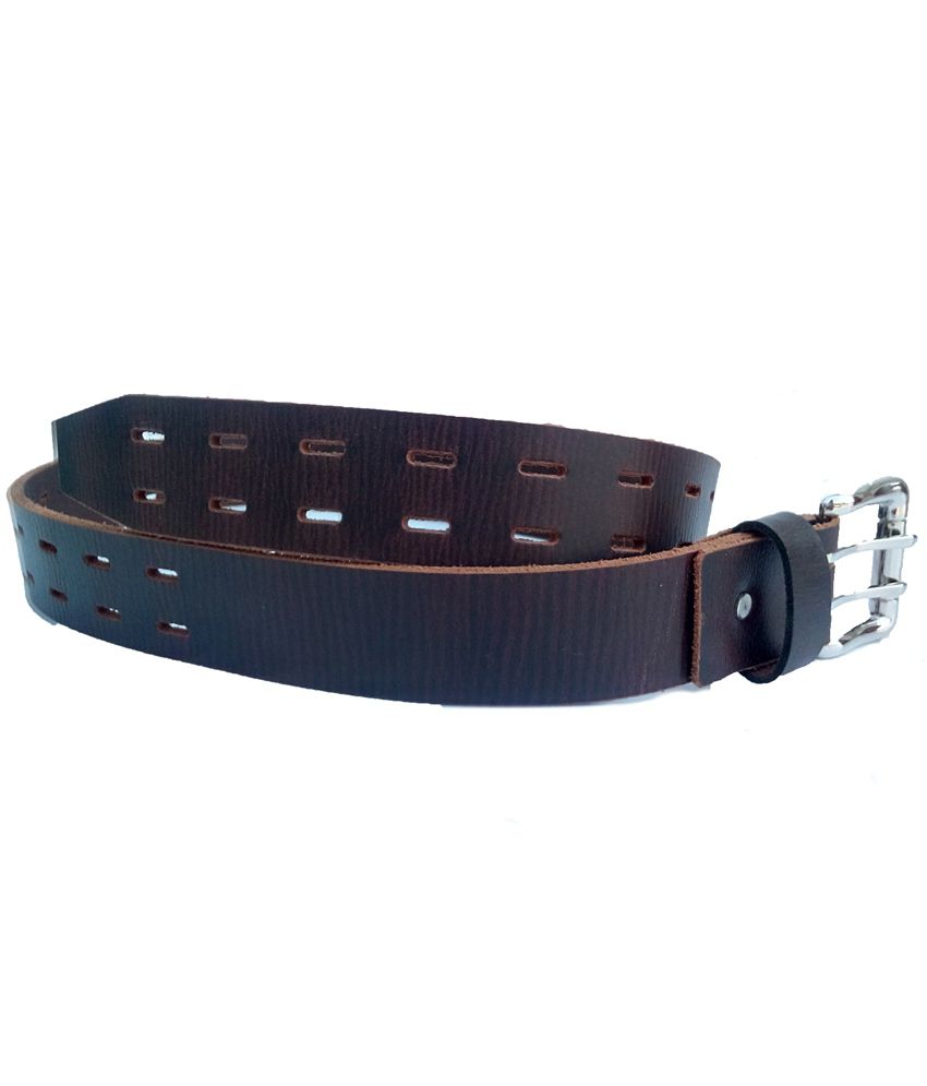 Hansa Brown Double Pin Full Grain Genuine Leather Belt: Buy Online at ...