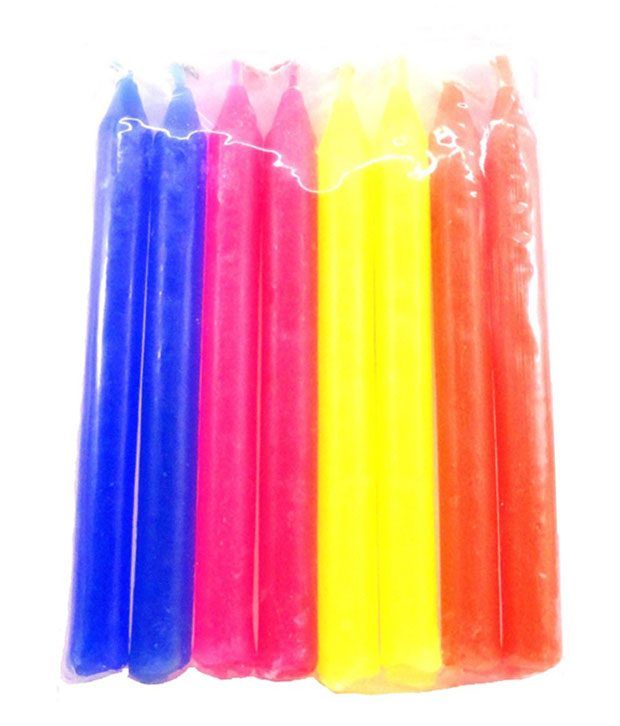 Eshop Pack Of 80 Stick Candle Colour Candle For Diwali Birthday Party X 