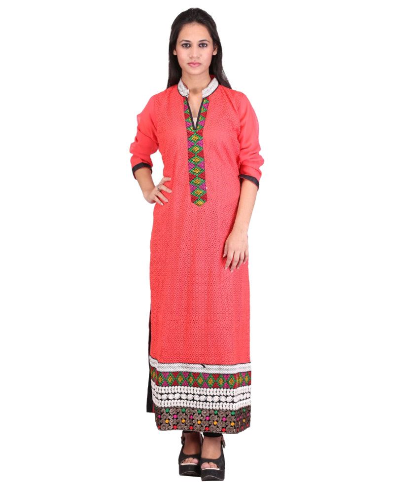 thread work kurti designs