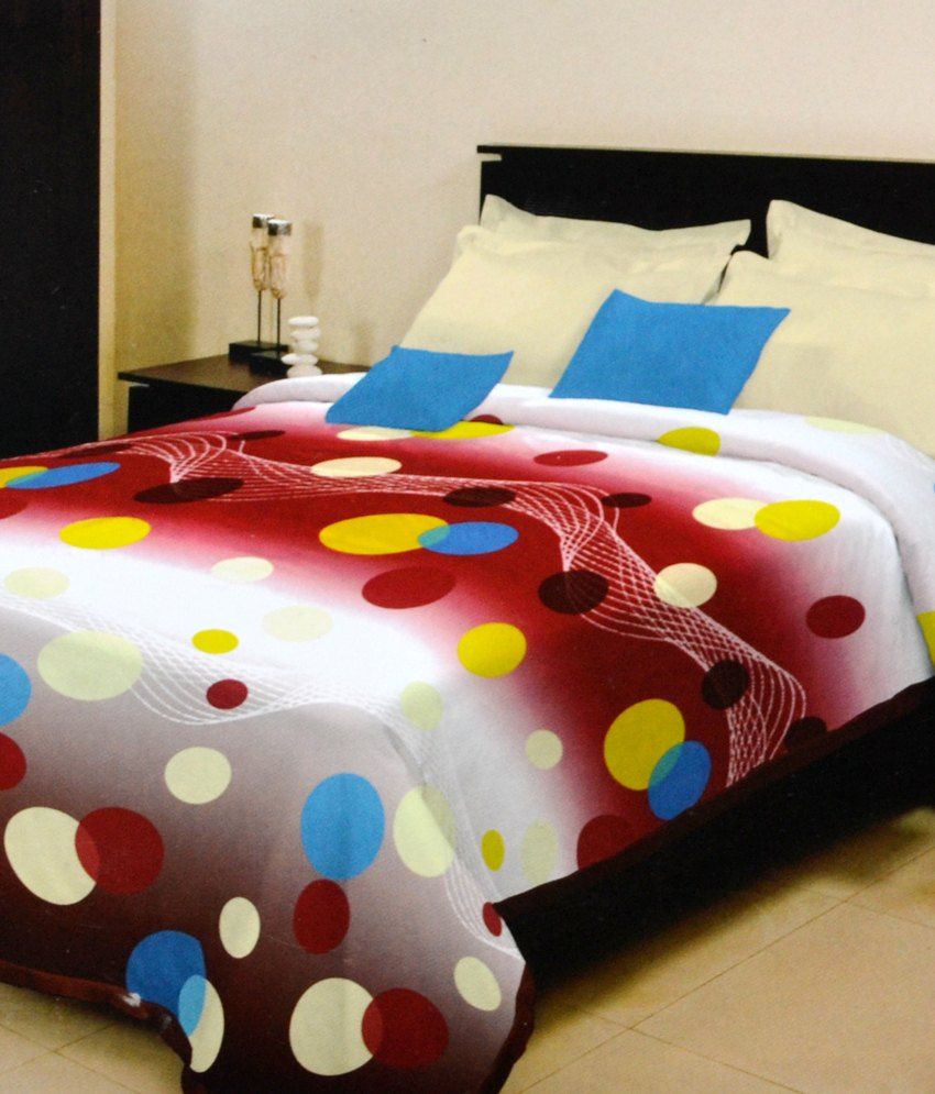 Bombay Dyeing Red & White Contemporary Polyester Blanket Buy Bombay