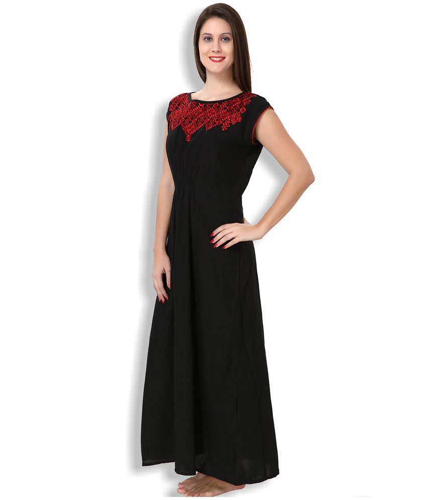 Buy Sand Dune Black Lizzy Bizzy Nighty Online at Best Prices in India ...