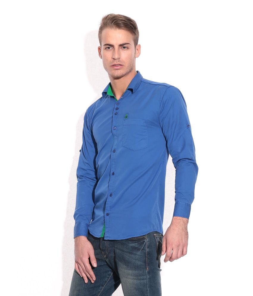 Pazel Stylish Blue Cotton Shirt - Buy Pazel Stylish Blue Cotton Shirt ...